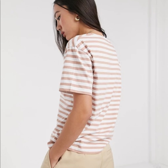 Cotton striped tee - dusty rose & white - Picture 2 of 6